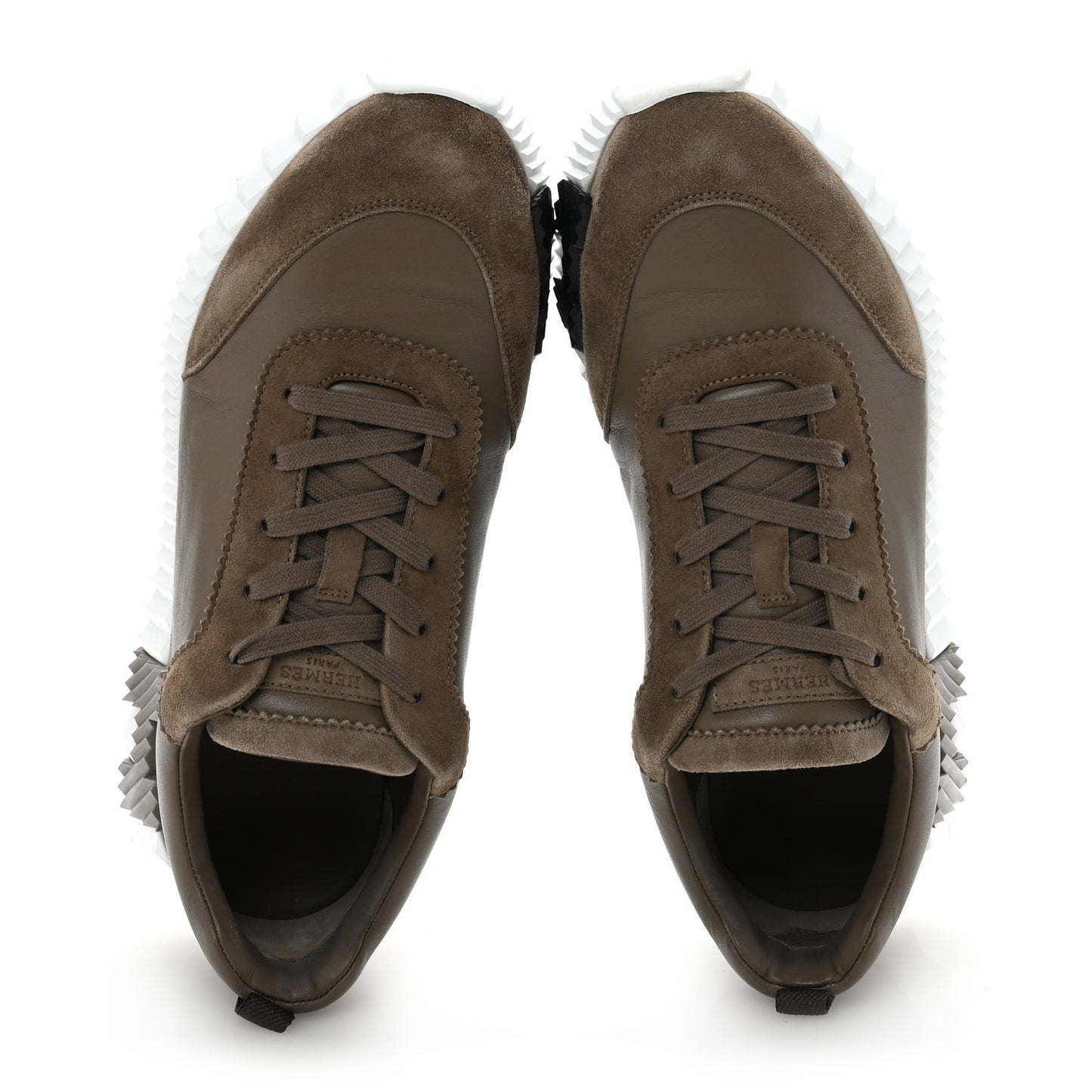 Goatskin Suede Goatskin Mens Bouncing Sneakers 43.5 Etoupe