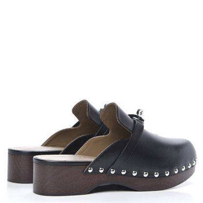 Hermes Calfskin Carlotta Mules 36 Black 4 of 8