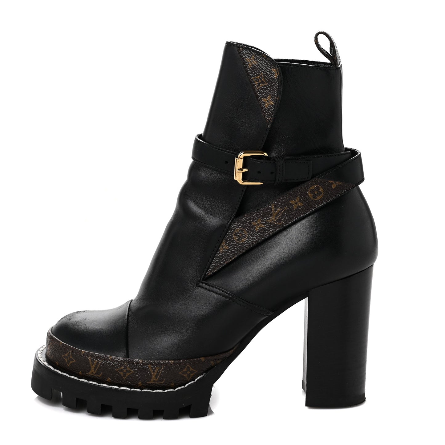 Calfskin Monogram Star Trail Ankle Boots 37.5 Black