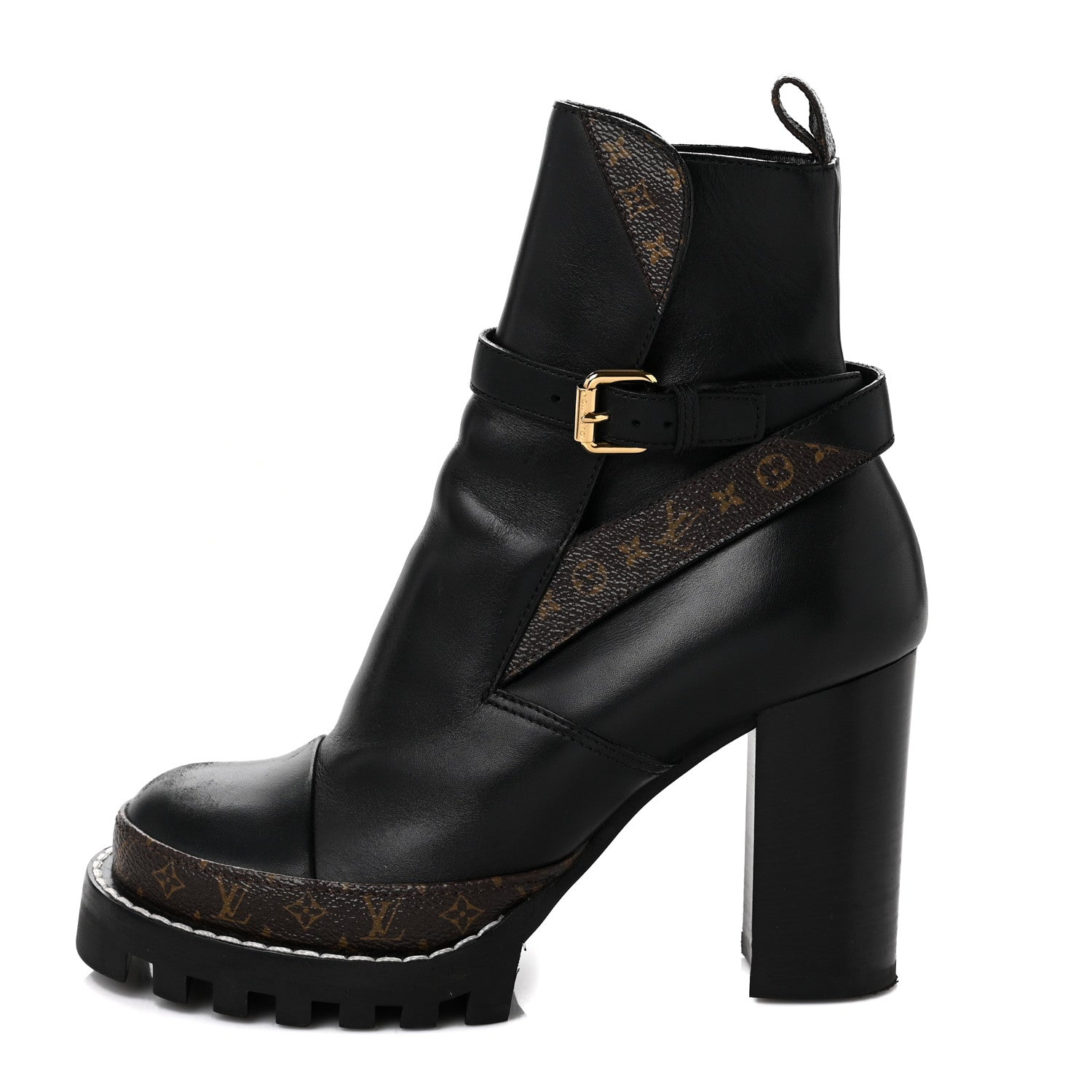 Louis Vuitton Calfskin Monogram Star Trail Ankle Boots 37.5 Black 1 of 11