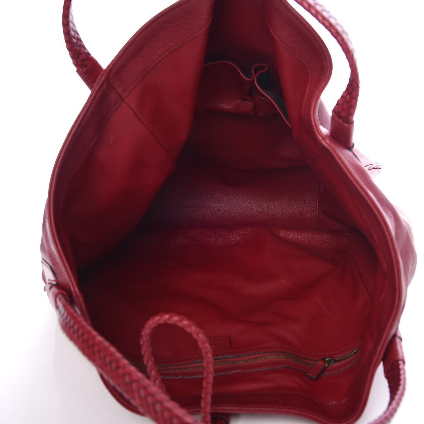 Deerskin Large Hip Bamboo Shoulder Bag Raspberry Candy