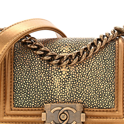 Chanel Galuchat Stingray Mini Boy Flap Gold 14 of 19