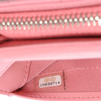 Chanel Lambskin Quilted Compact Zip Wallet Pink 9 of 9