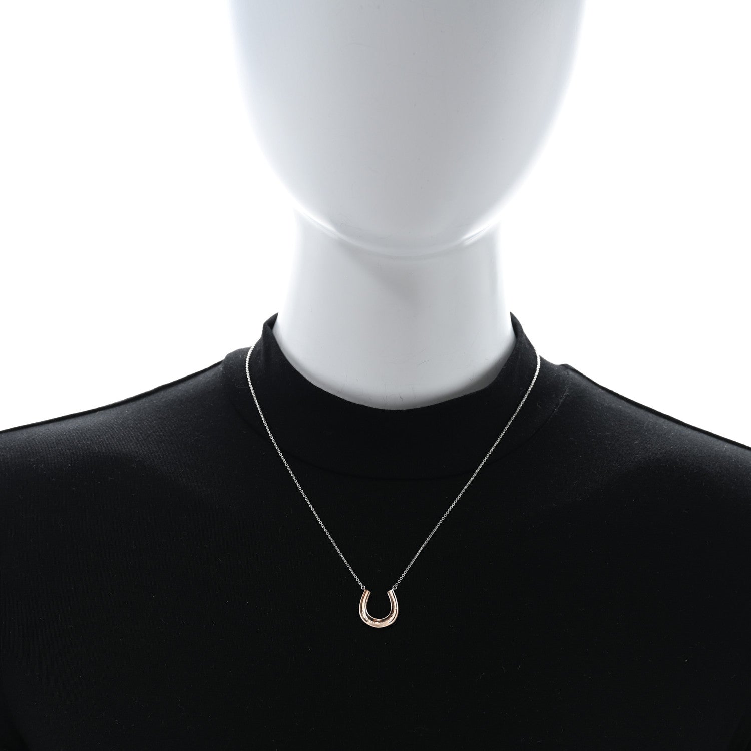 Tiffany Sterling Silver Rubedo 1837 Horseshoe Pendant Necklace 3 of 4