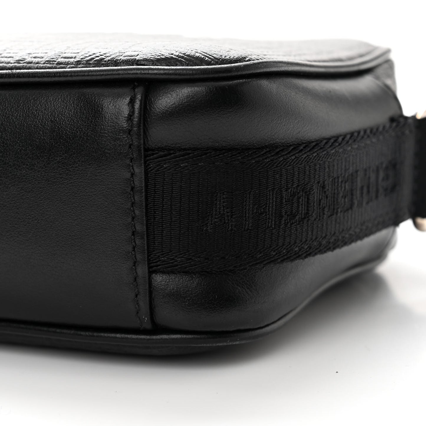 Coated Canvas Logo Embossed G Essentials Camera Bag Black