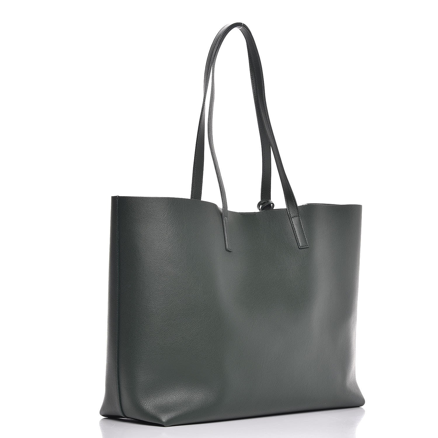 Saint Laurent Calfskin Large Shopping Tote Dark Green 4 of 10