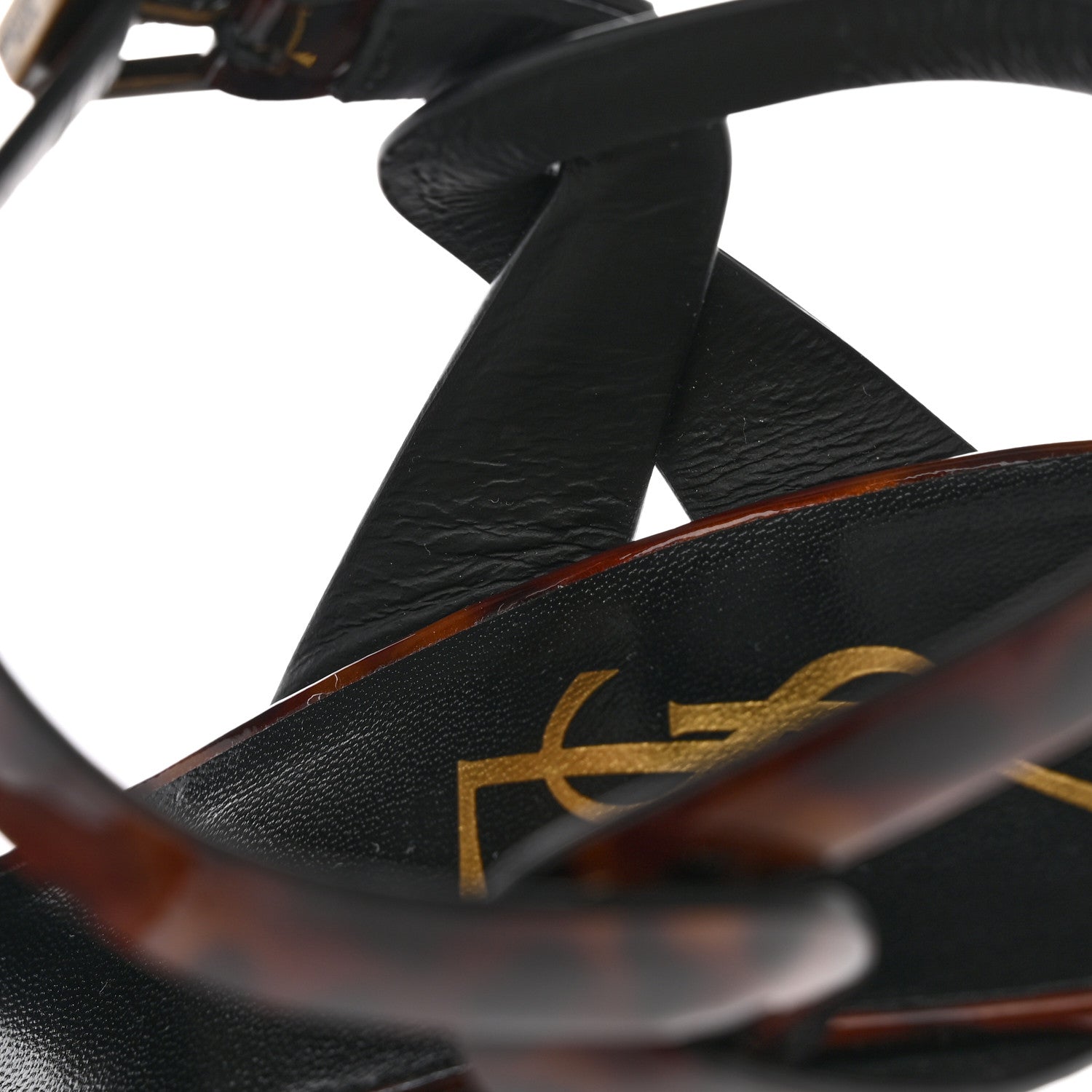 Saint Laurent Patent Tribute 105 Platform Sandals 37 Tortoiseshell 9 of 11