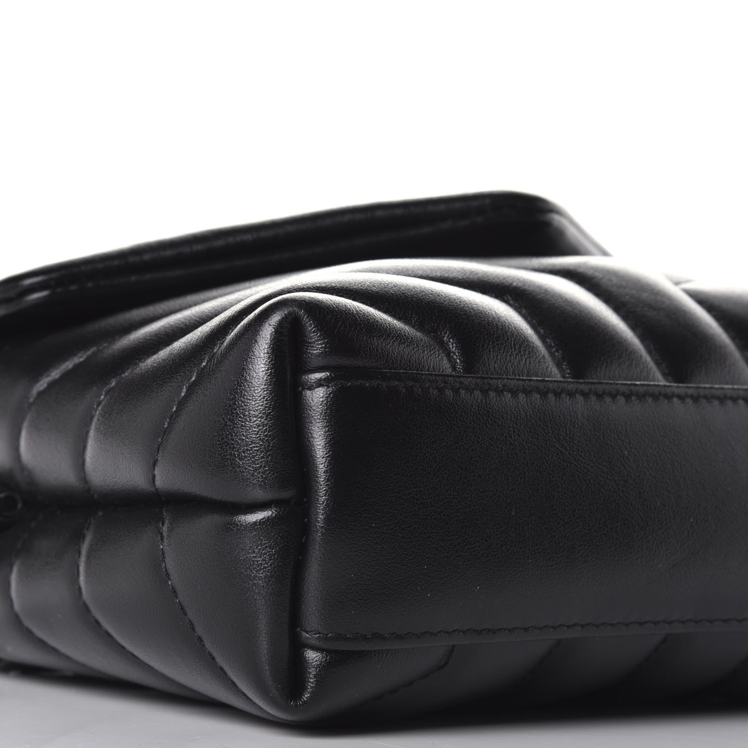 Saint Laurent Calfskin Y Quilted Monogram Toy Loulou Crossbody Bag Black 7 of 8