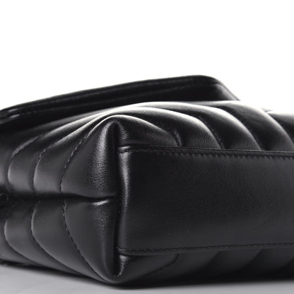 Saint Laurent Calfskin Y Quilted Monogram Toy Loulou Crossbody Bag Black 7 of 8