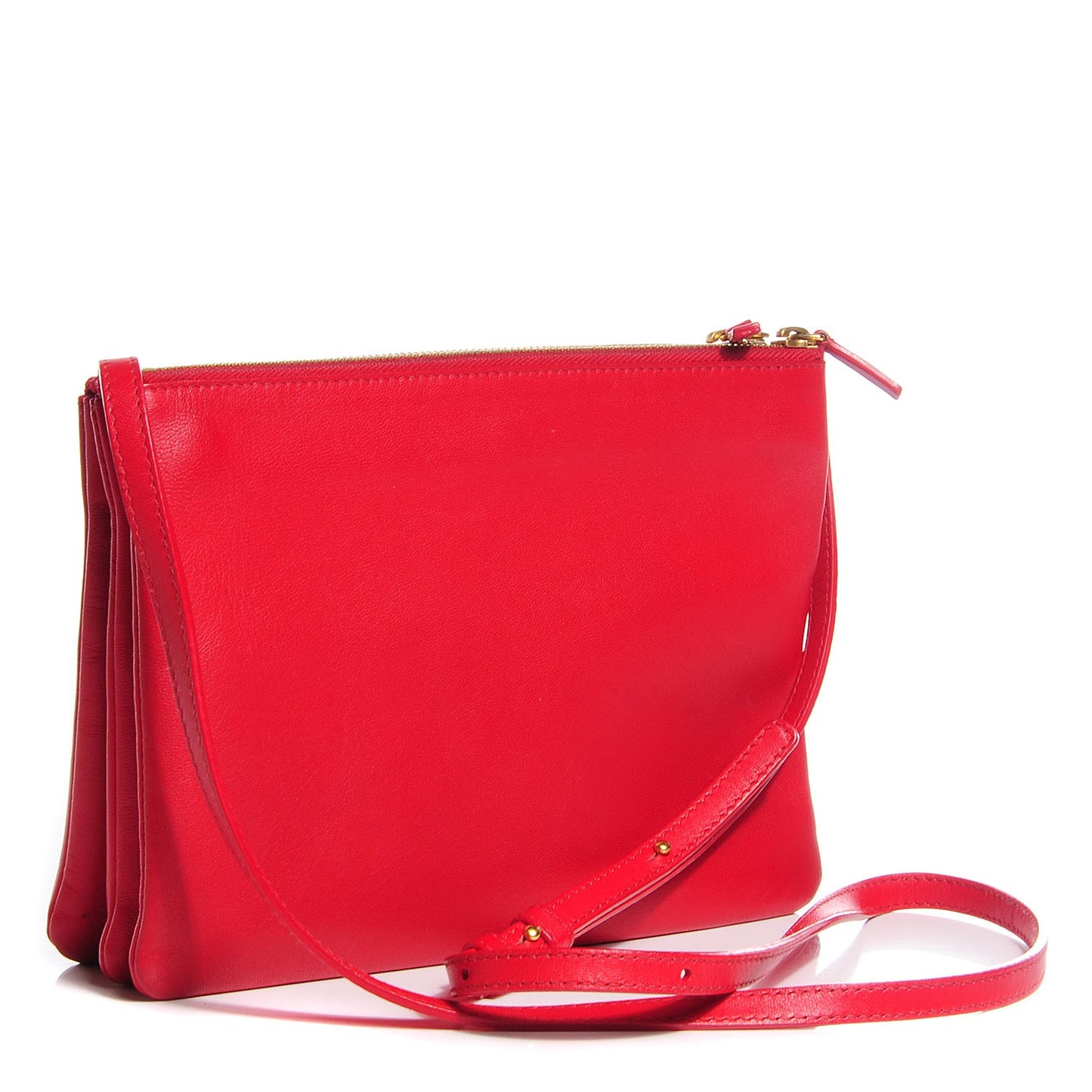 Lambskin Large Trio Crossbody Bag Vermillion