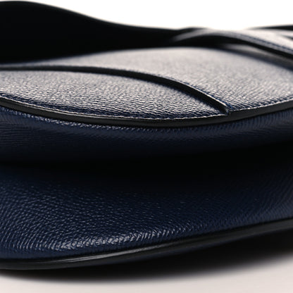 Christian Dior Grained Calfskin Saddle Bag Indigo 8 of 9