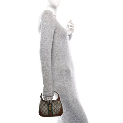 Gucci GG Supreme Monogram Azalea Calfskin Web Mini Jackie 1961 Hobo Beige Ebony Brown Sugar 3 of 10