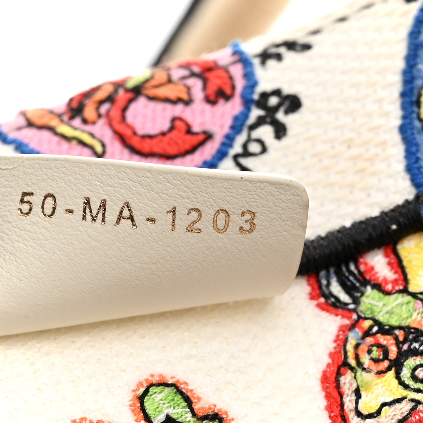 Canvas Embroidered Dragon Zodiac Medium Book Tote White Multicolor