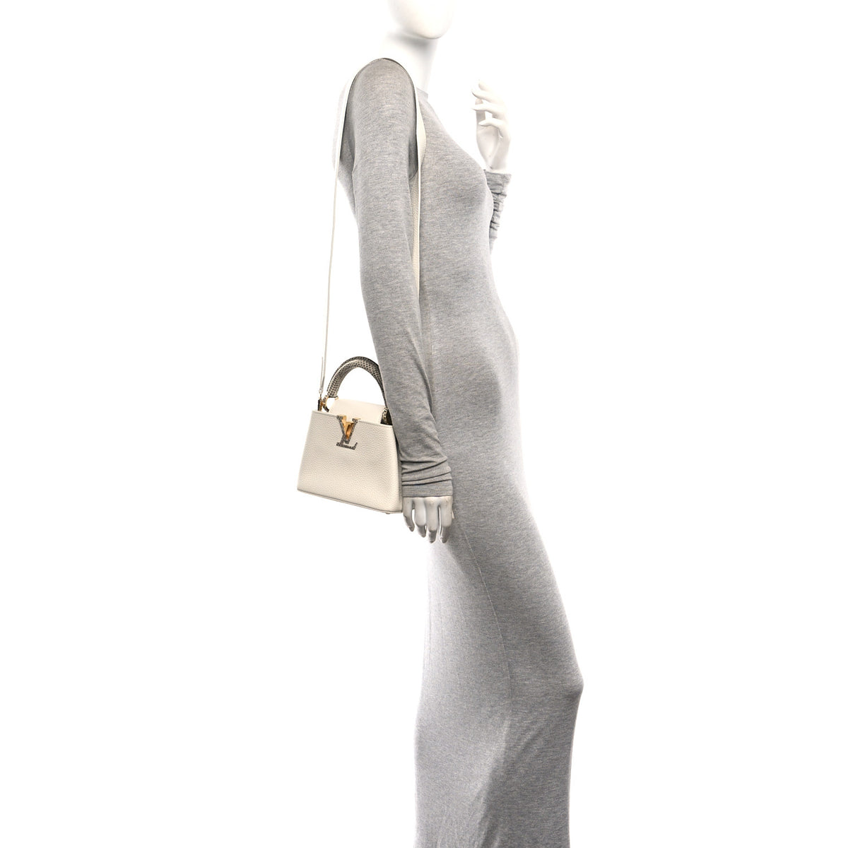 Louis Vuitton Taurillon Ayers Capucines Mini White Snow White 2 of 10