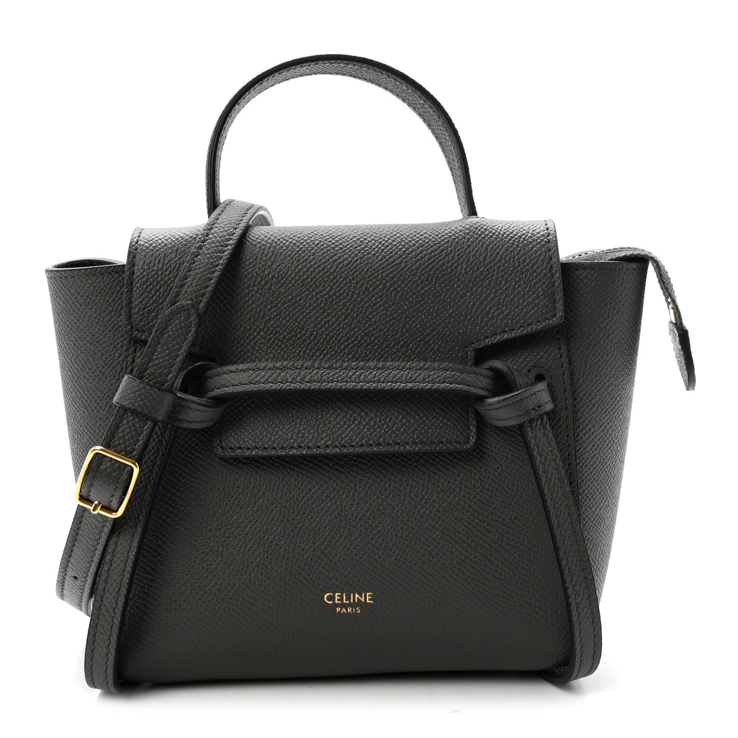 Celine Grained Calfskin Pico Belt Bag Grey 1 of 10