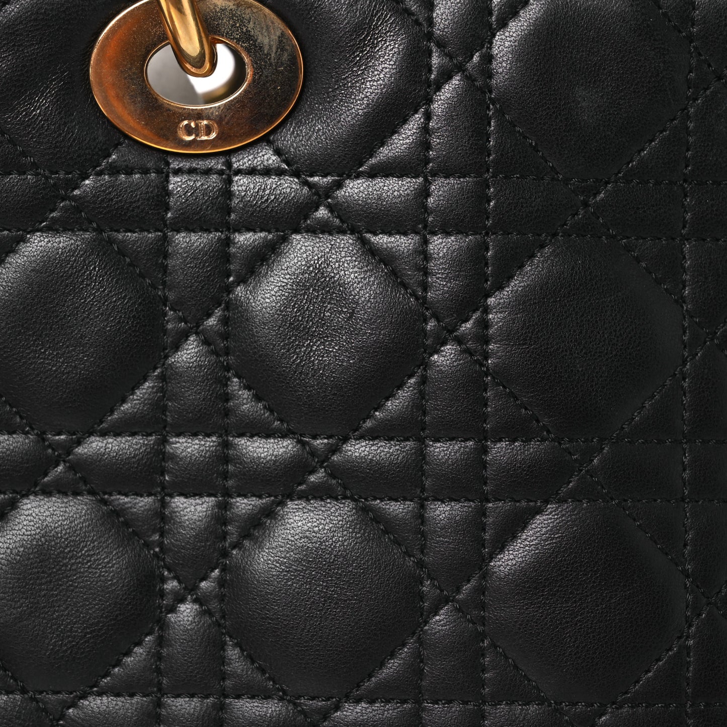 Lambskin Cannage Medium Lady Dior Black