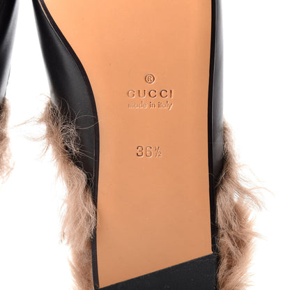 Gucci Calfskin Fur Womens Princetown Slippers 36.5 Black 9 of 9