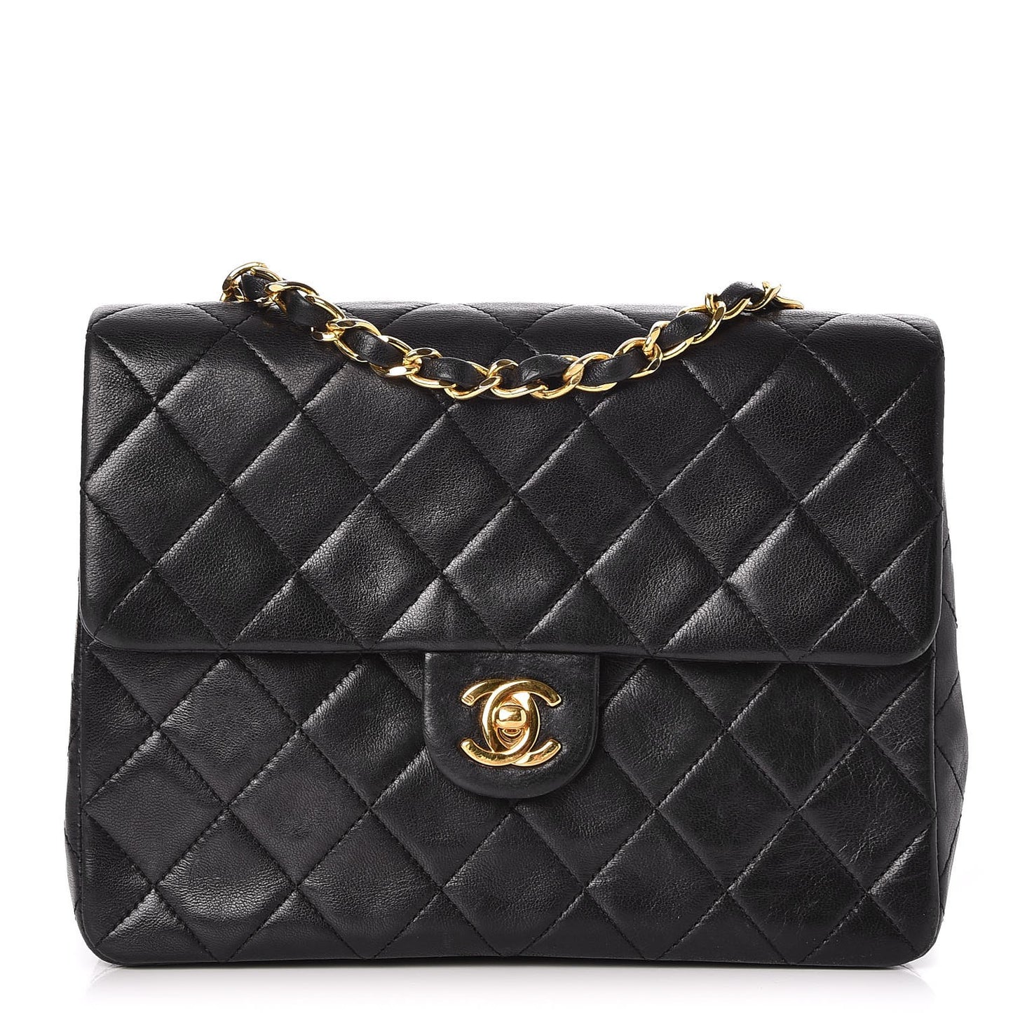 Lambskin Quilted Small Flap Black