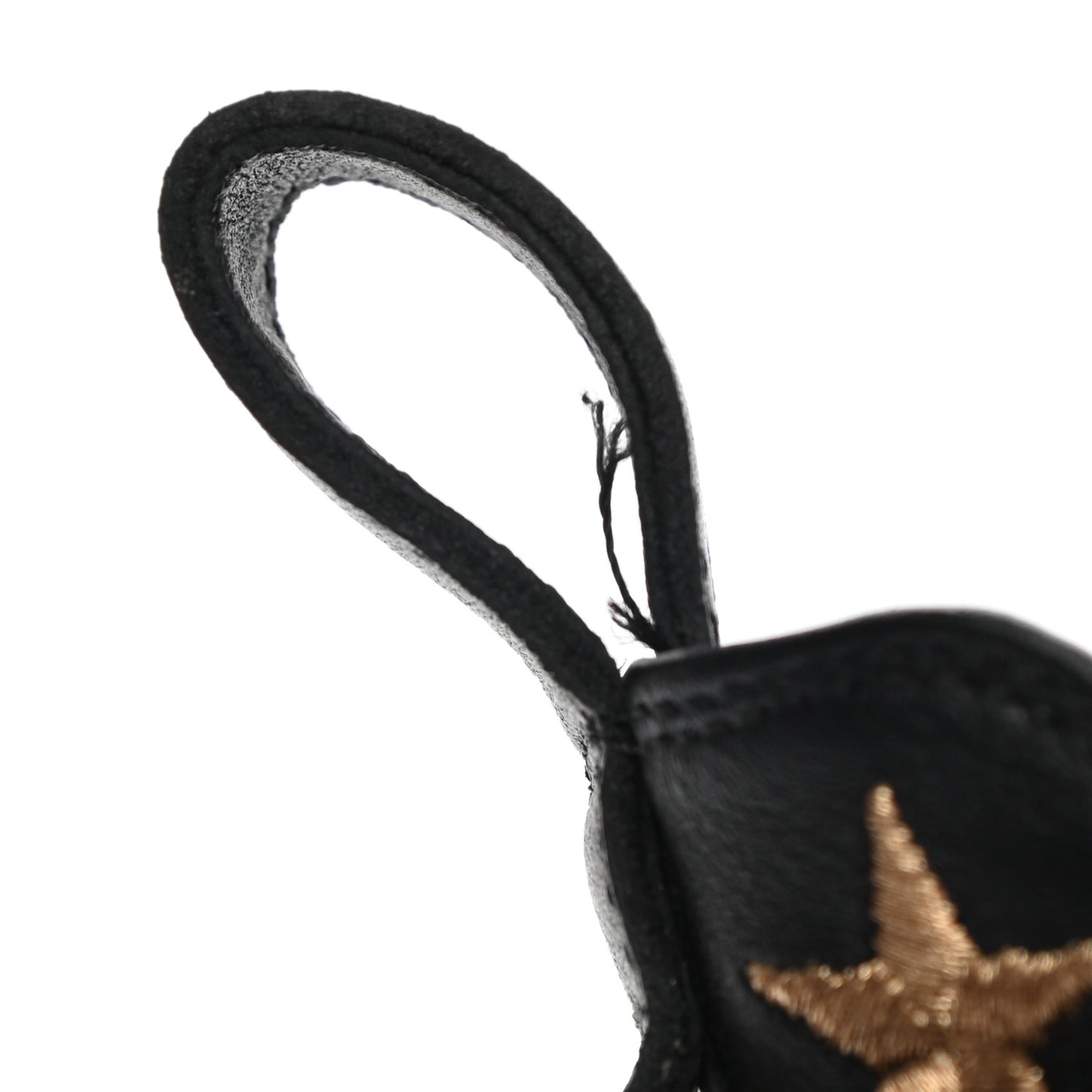 Calfskin Bee Star Embroidered Belt Ankle Boots 35 Black