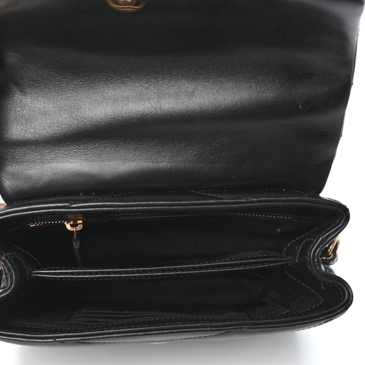 Calfskin Y Quilted Monogram Toy Loulou Crossbody Bag Black