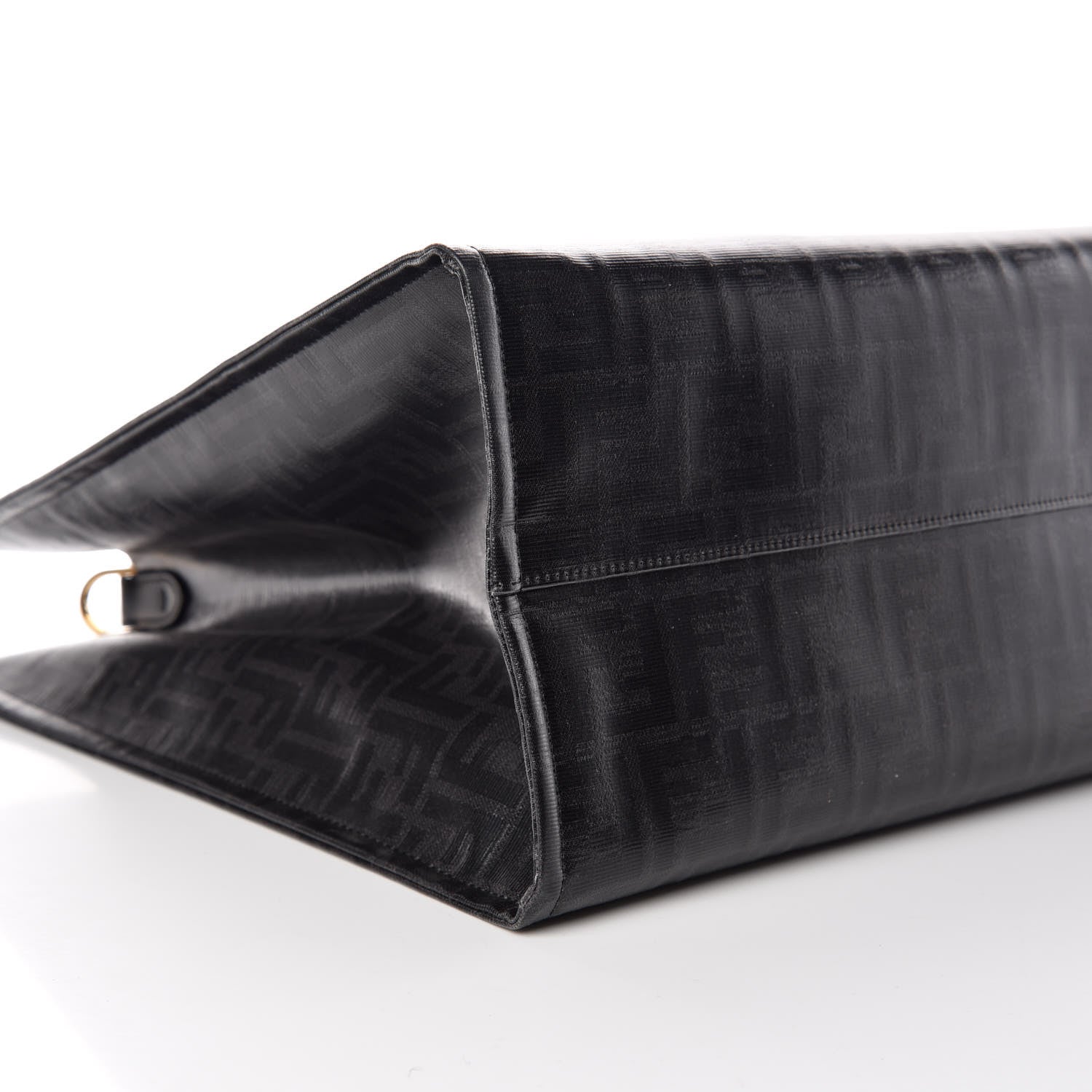 Fendi X FILA Glazed Fabric FF 1974 Mania Shopping Tote Bag Black White 5 of 9