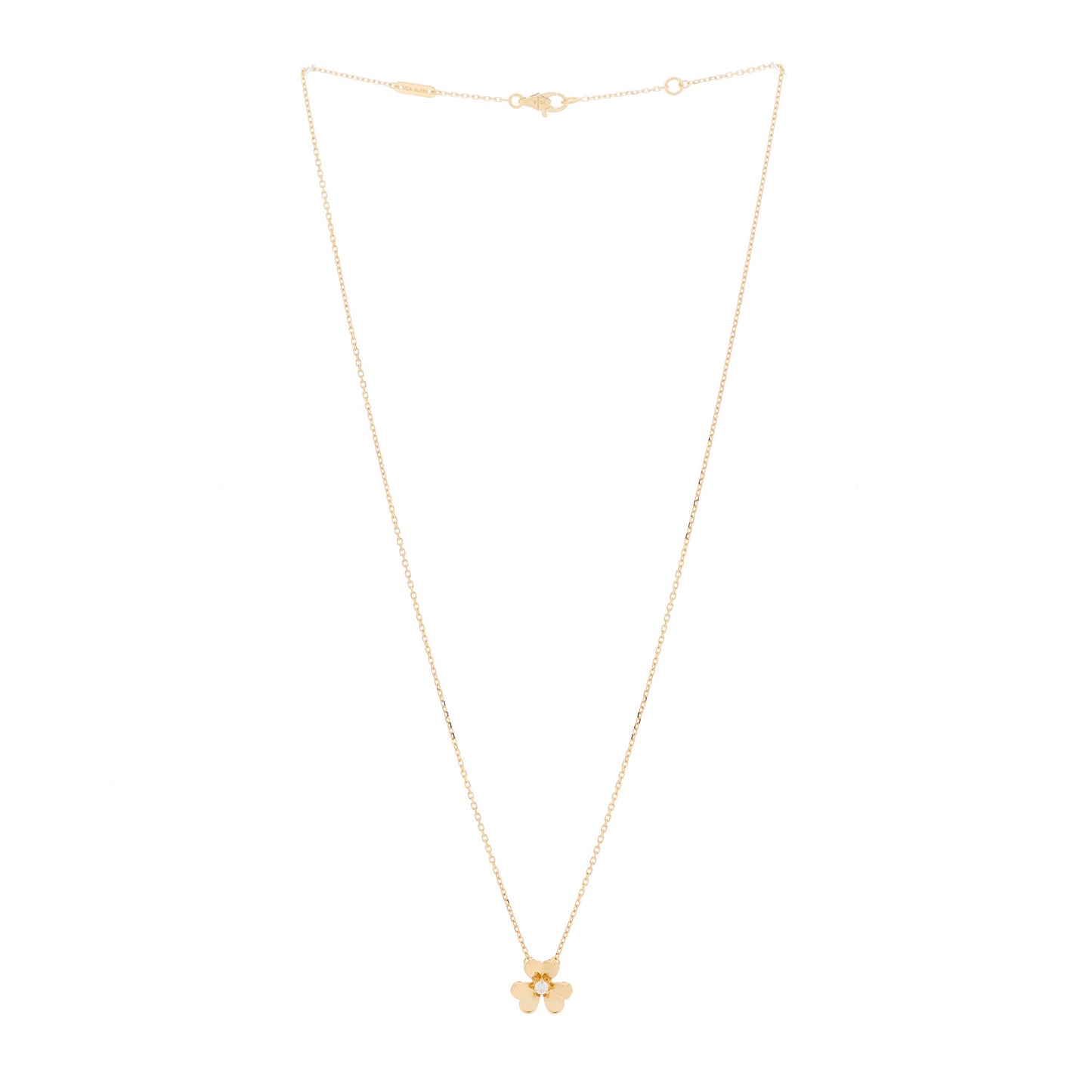 18K Yellow Gold Diamond Mini Frivole Pendant Necklace