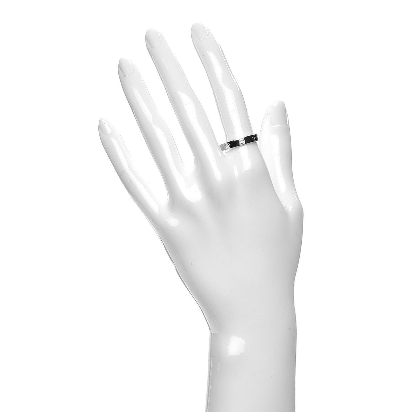 18K White Gold 4mm LOVE Wedding Band Ring 56 7.5