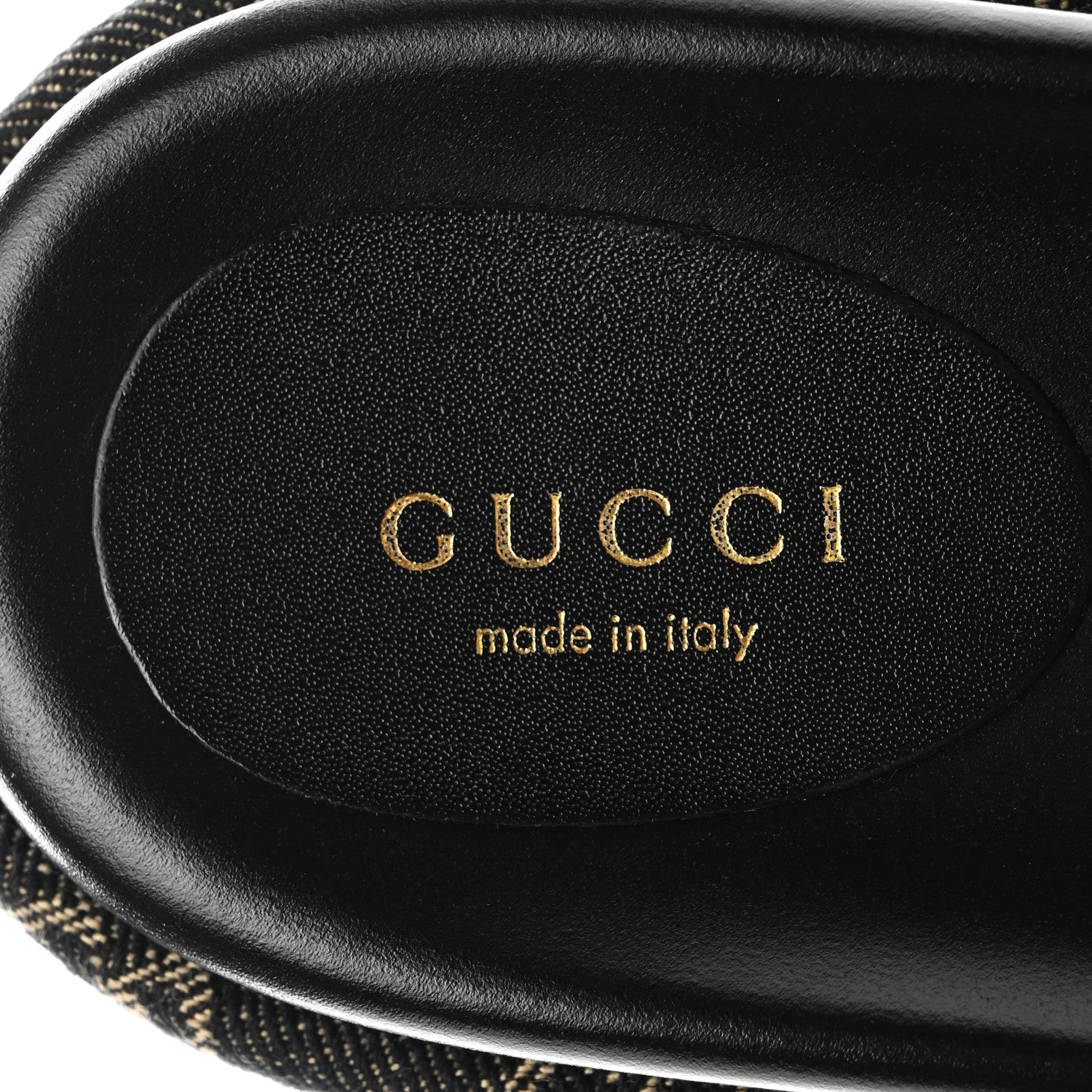 Gucci Jacquard Black Denim GG Monogram Angelina Platform 55mm Slide Sandals 38 Black Ivory 7 of 9