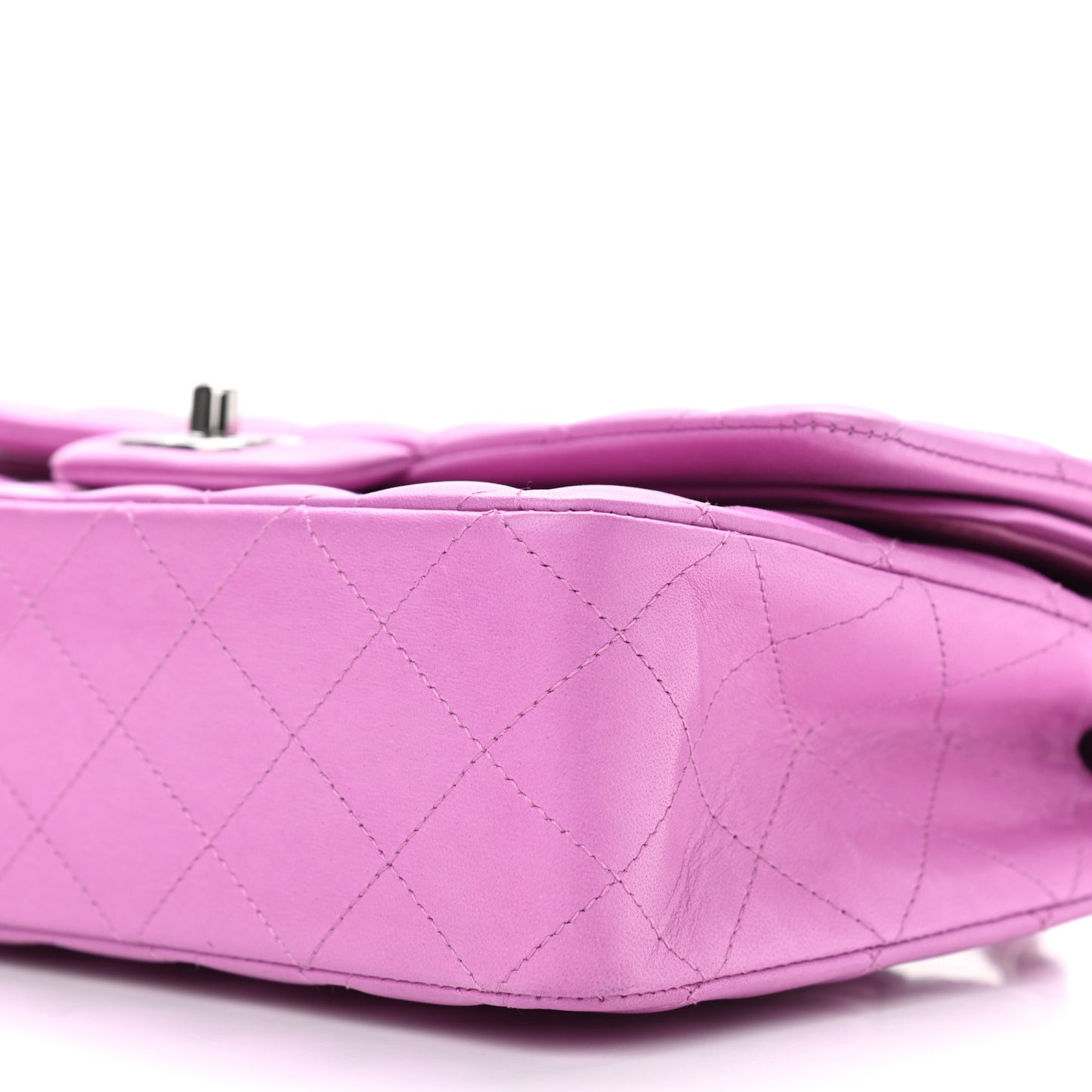 Lambskin Quilted Medium Double Flap Pink