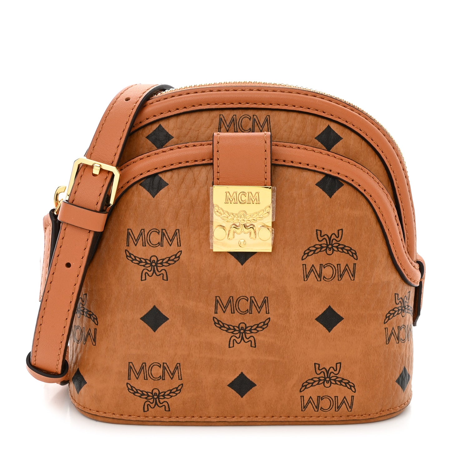 Visetos Mini Anna Crossbody Bag Cognac