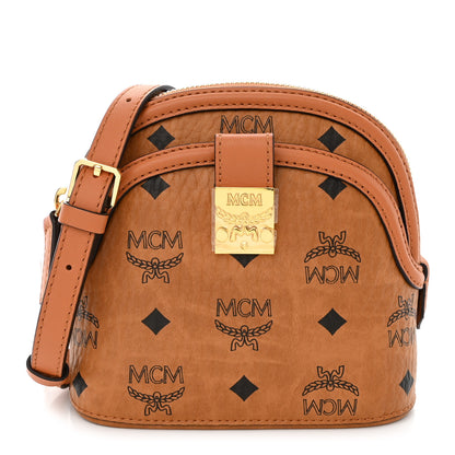 MCM Visetos Mini Anna Crossbody Bag Cognac 1 of 9
