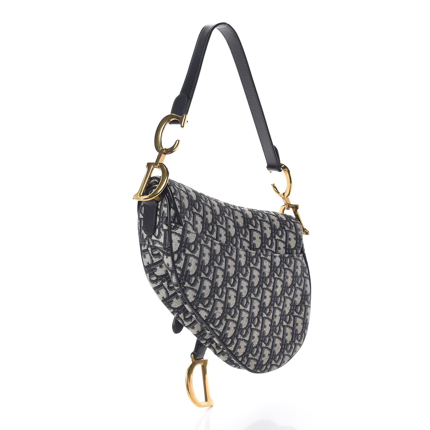 Christian Dior Oblique Saddle Bag Blue 3 of 10