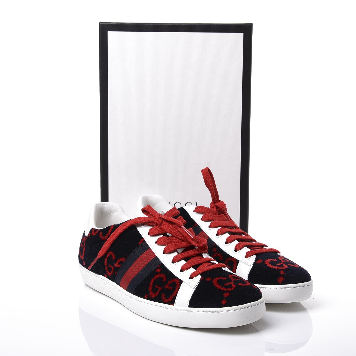 Gucci Terry Cloth GG Monogram Web Womens Ace Sneakers 39.5 Blue Red 11 of 11