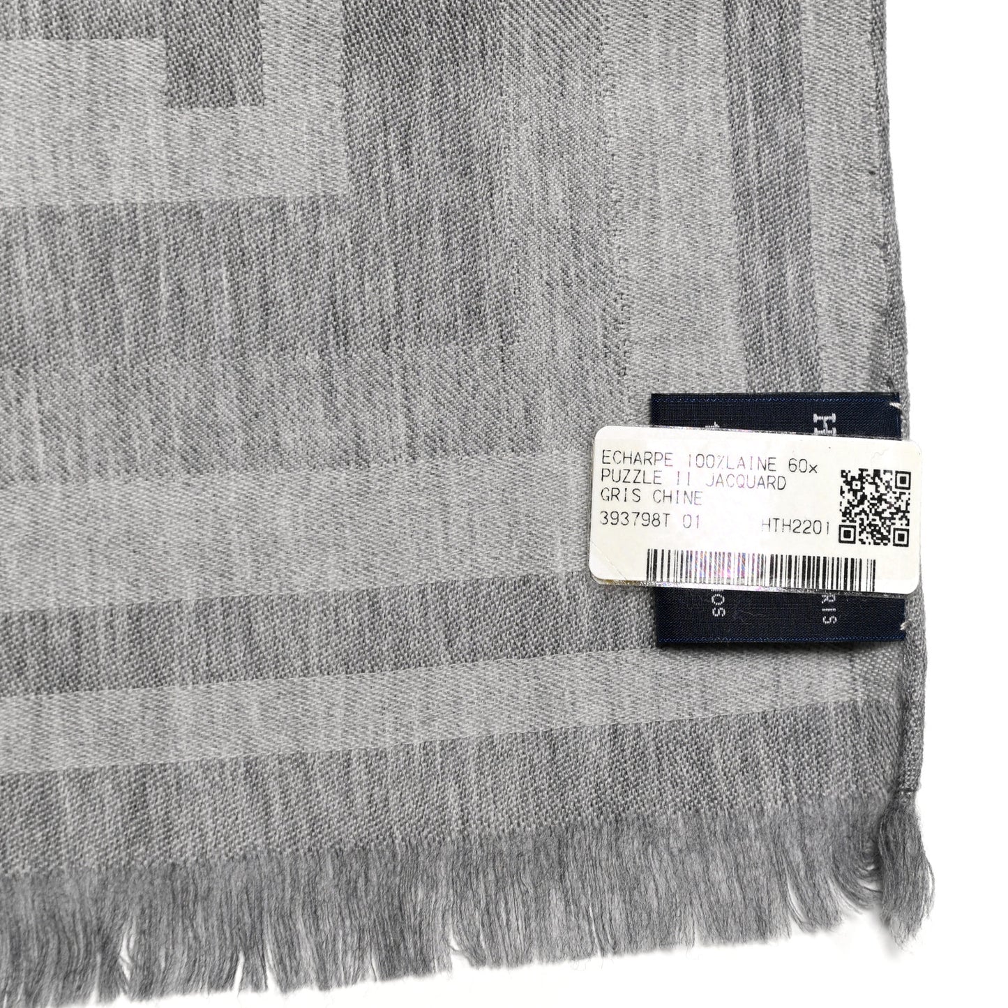 Wool Jacquard Puzzle II Muffler Gris Chine