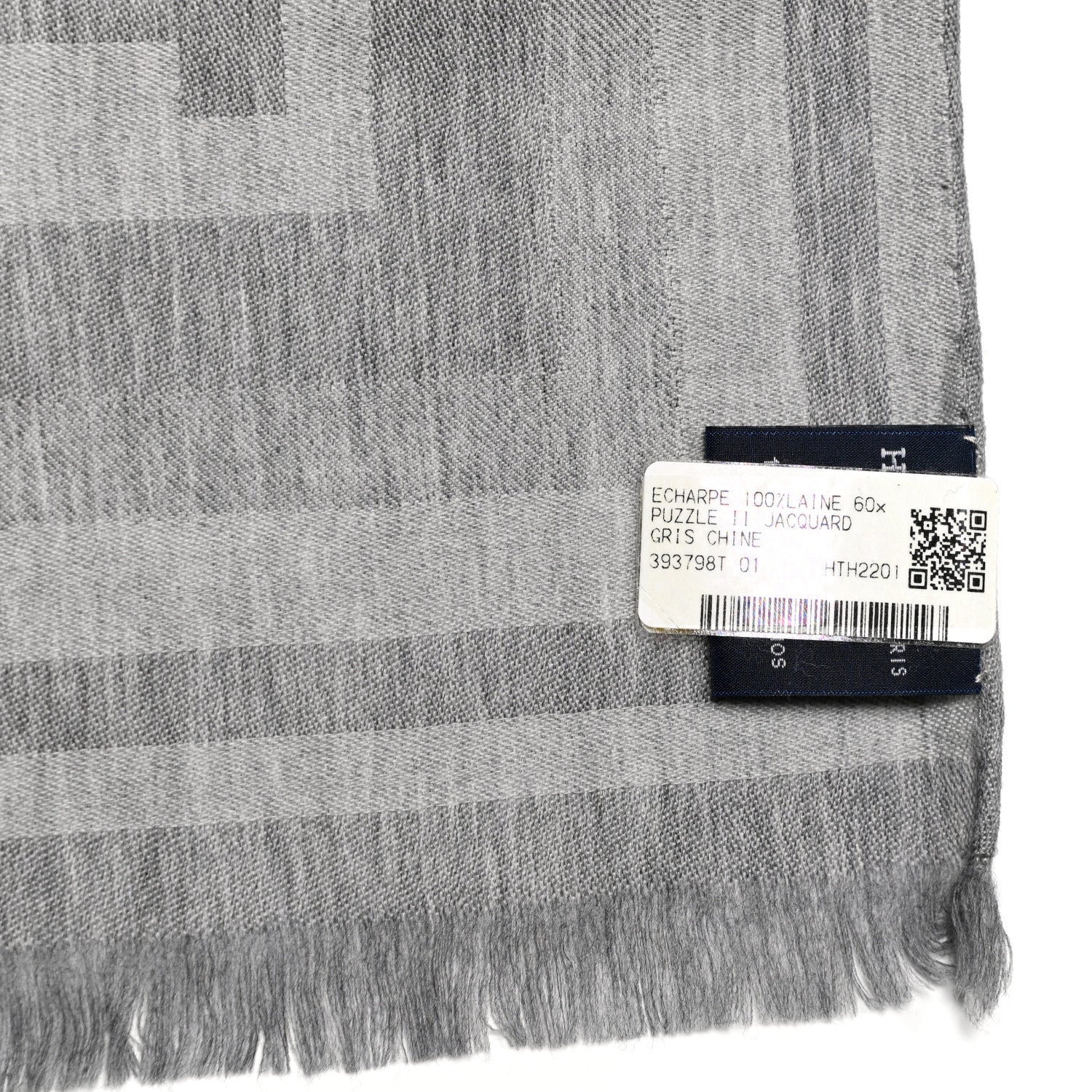 Hermes Wool Jacquard Puzzle II Muffler Gris Chine 5 of 5