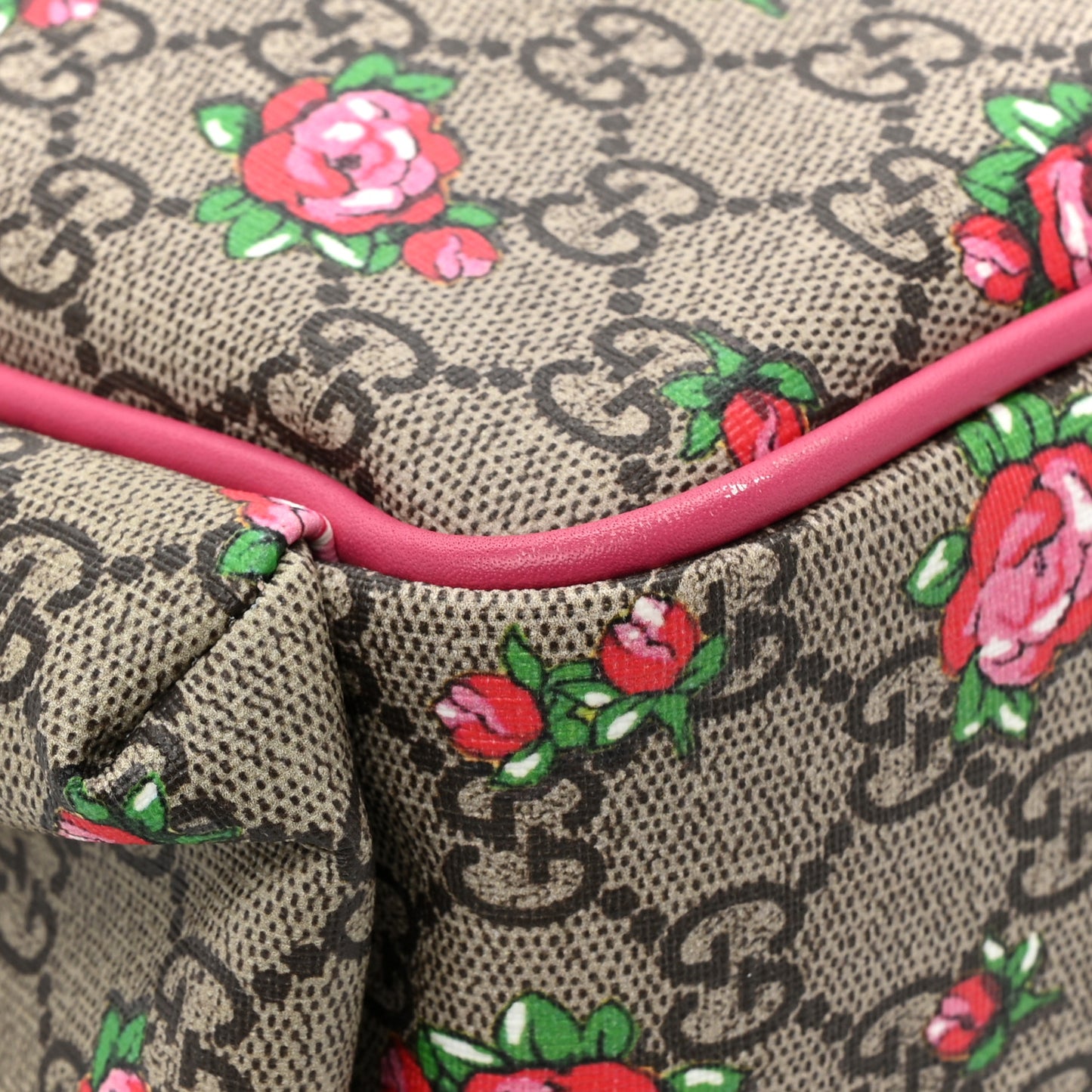 GG Supreme Monogram Rose Bud Diaper Bag Pink