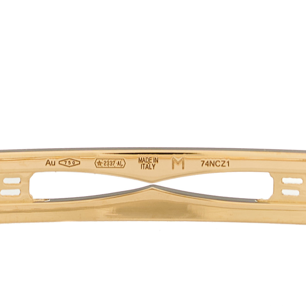 18K Yellow Gold B.Zero1 Bvlgari Logo Bangle Bracelet M