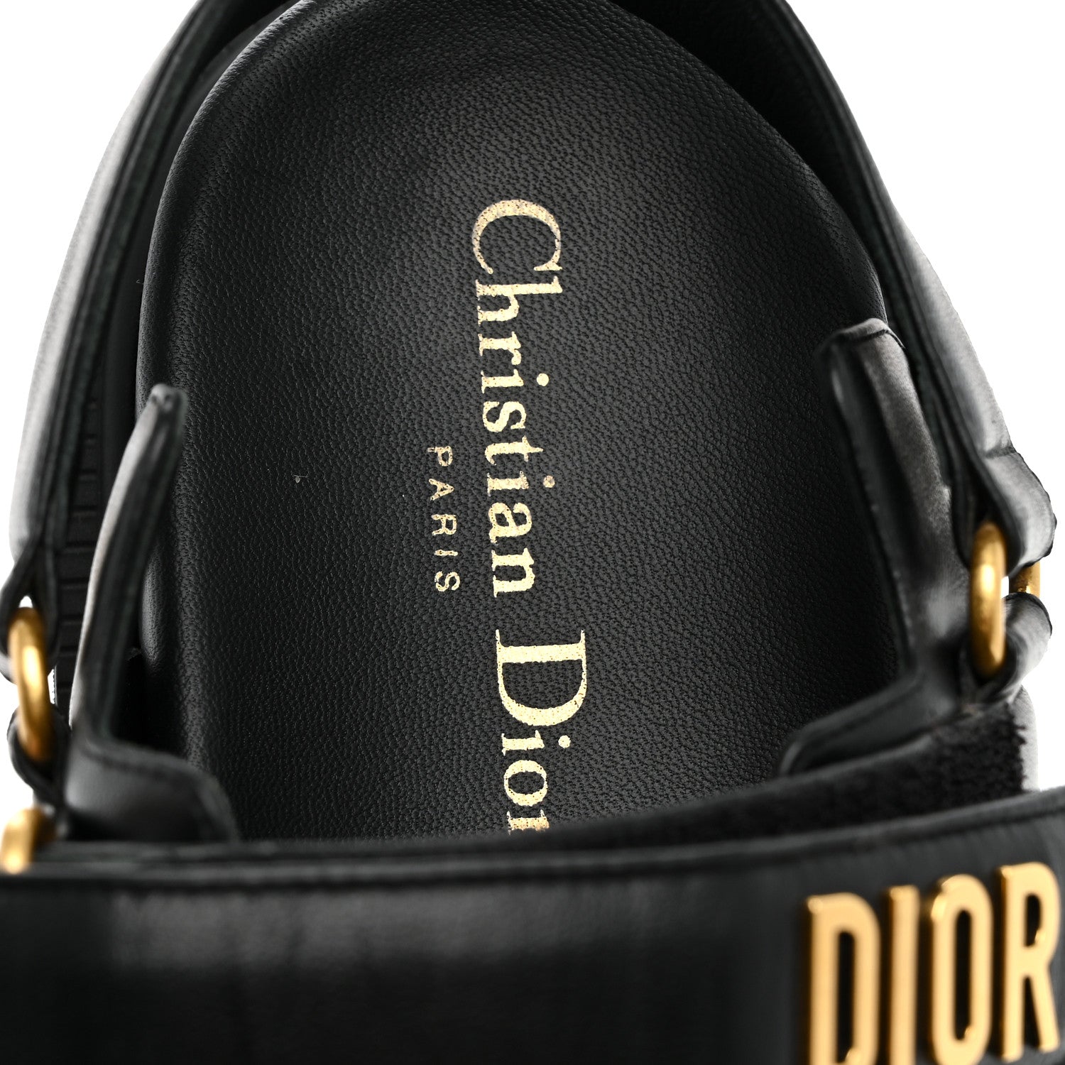 Christian Dior Lambskin Dioract 10mm Sandals 37 Black 8 of 9