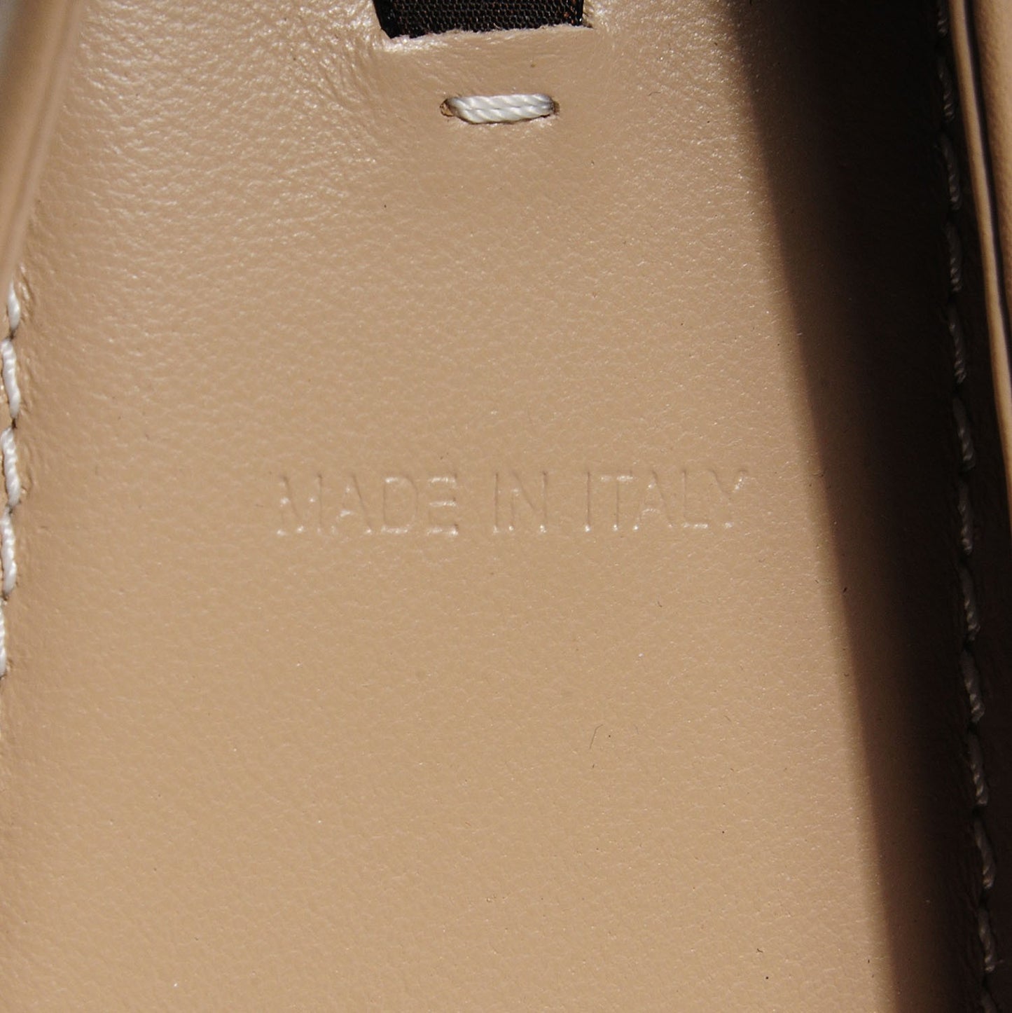 Leather Oxford Ballerina Flats Beige 37