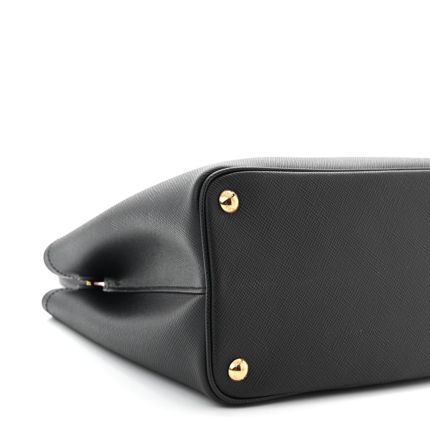 Saffiano Cuir Small Double Bag Black Fuoco