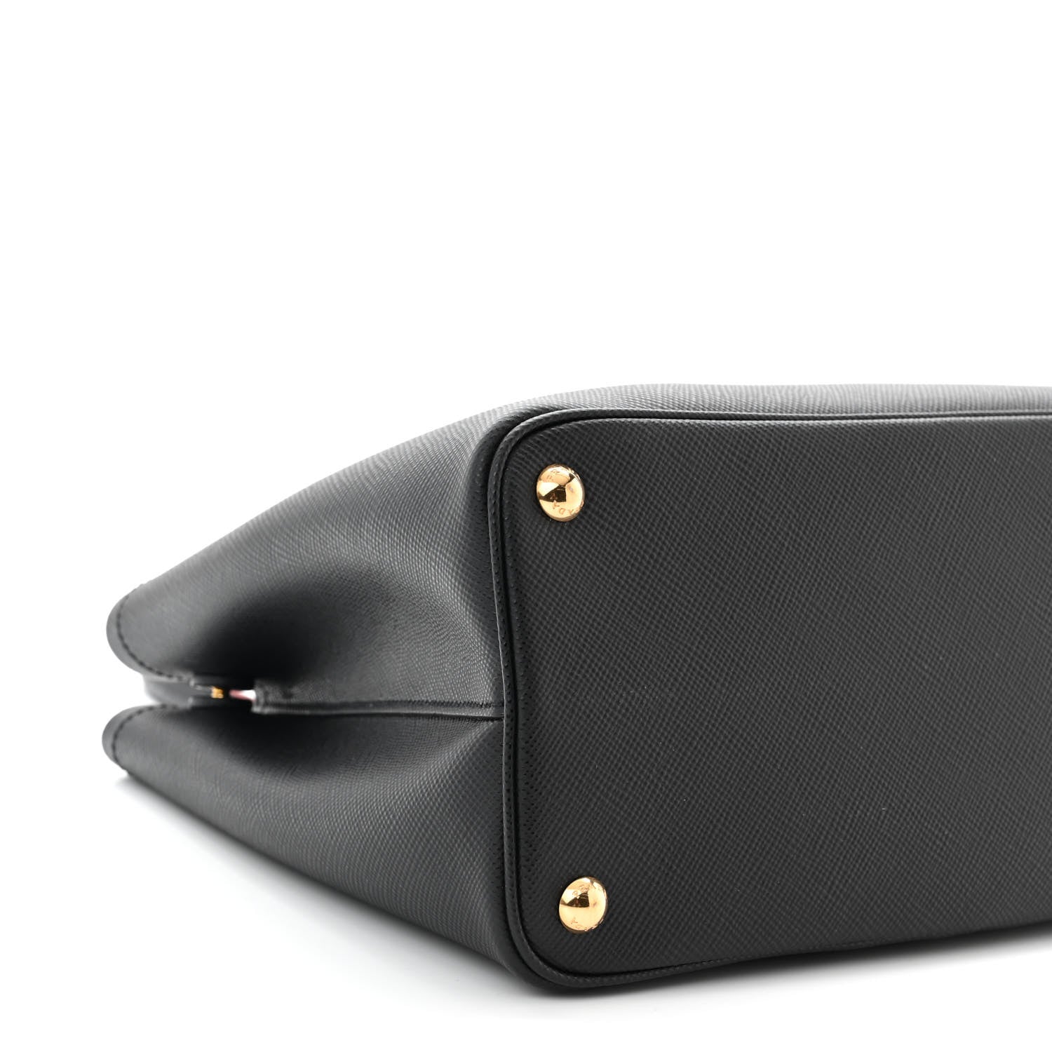 Prada Saffiano Cuir Small Double Bag Black Fuoco 8 of 9