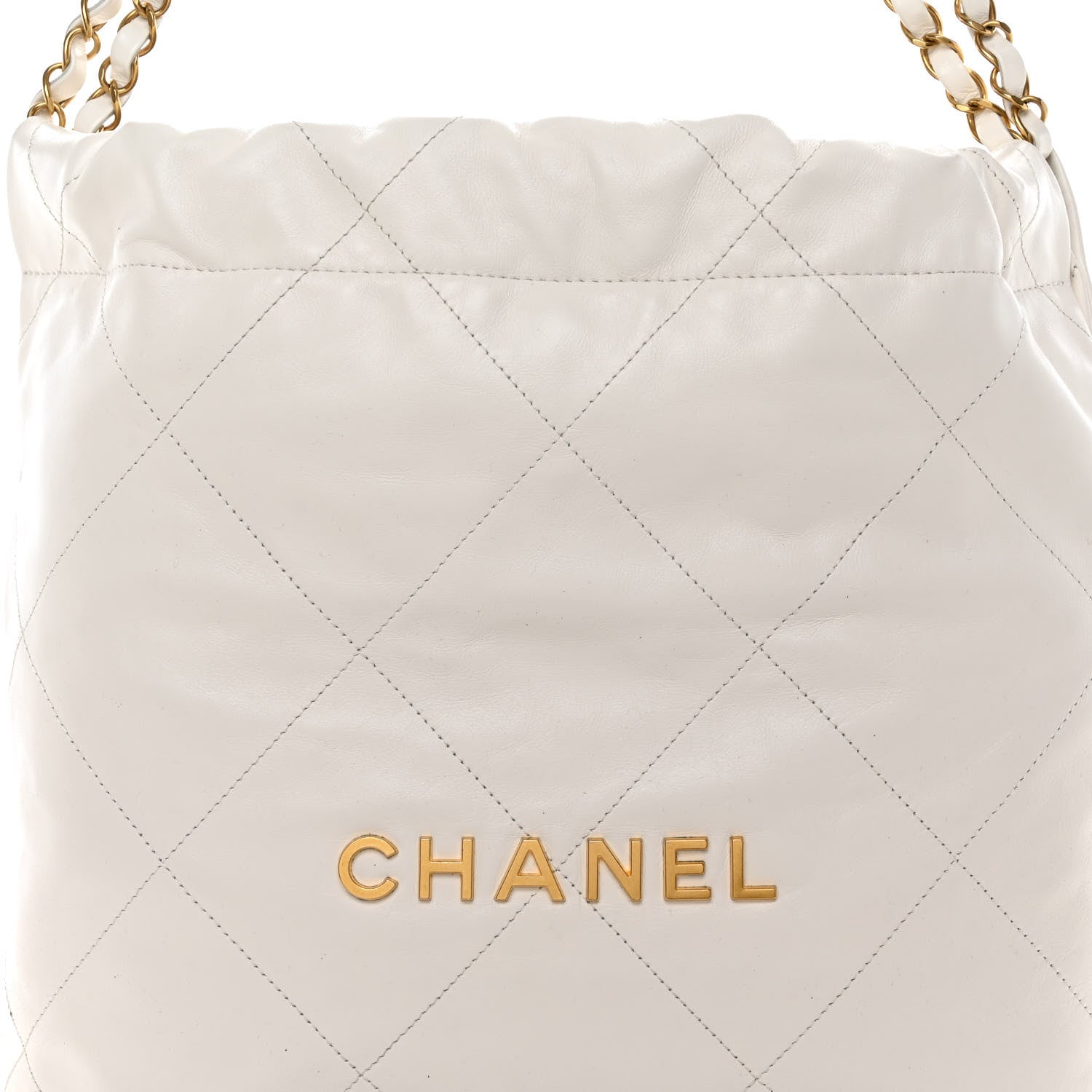 Chanel Shiny Calfskin Quilted Small Chanel 22 White 9 of 12