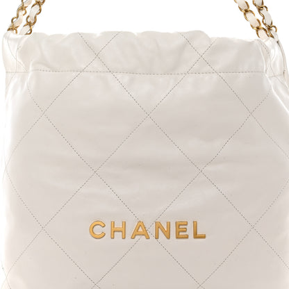Chanel Shiny Calfskin Quilted Small Chanel 22 White 9 of 12