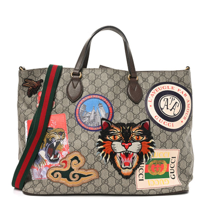 Gucci Soft GG Supreme Monogram Courrier Medium Crossbody Tote Beige New Acero 1 of 10