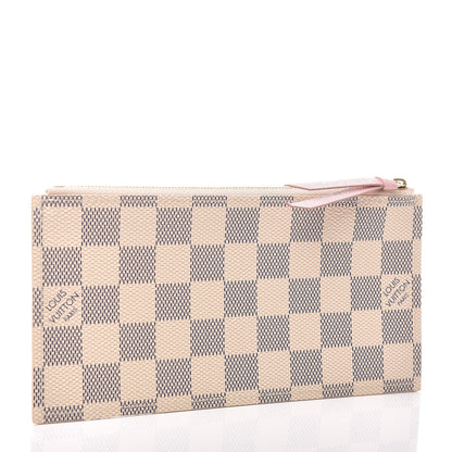 Louis Vuitton Damier Azur Felicie Chain Wallet Zippered Insert Rose Ballerine 3 of 6