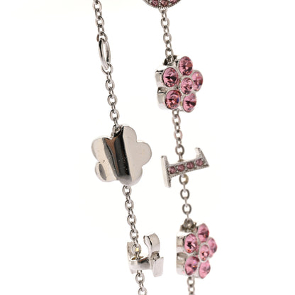 Christian Dior Crystal Flower Bracelet Silver Pink 5 of 5