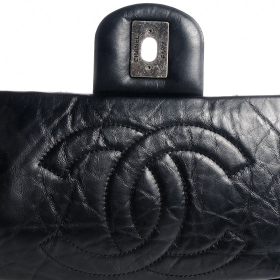 Chanel Aged Calfskin Tweed Jumbo New Portobello Flap Black 5 of 8