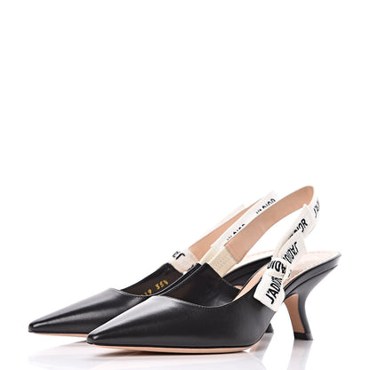 Christian Dior Lambskin Ribbon J'Adior Slingback 65mm Pumps 35.5 Black 3 of 10