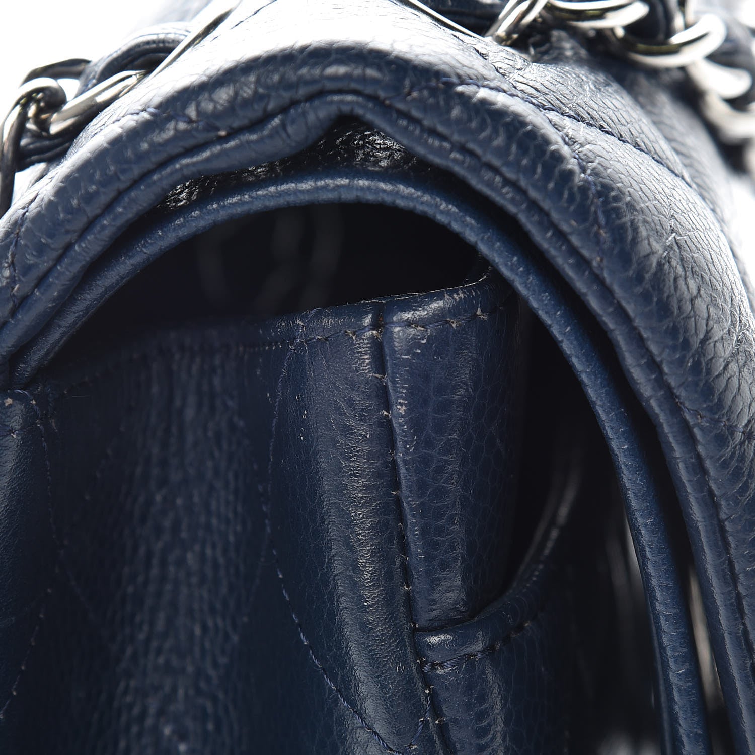 Chanel Caviar Quilted Jumbo Double Flap Navy Blue 18 of 20