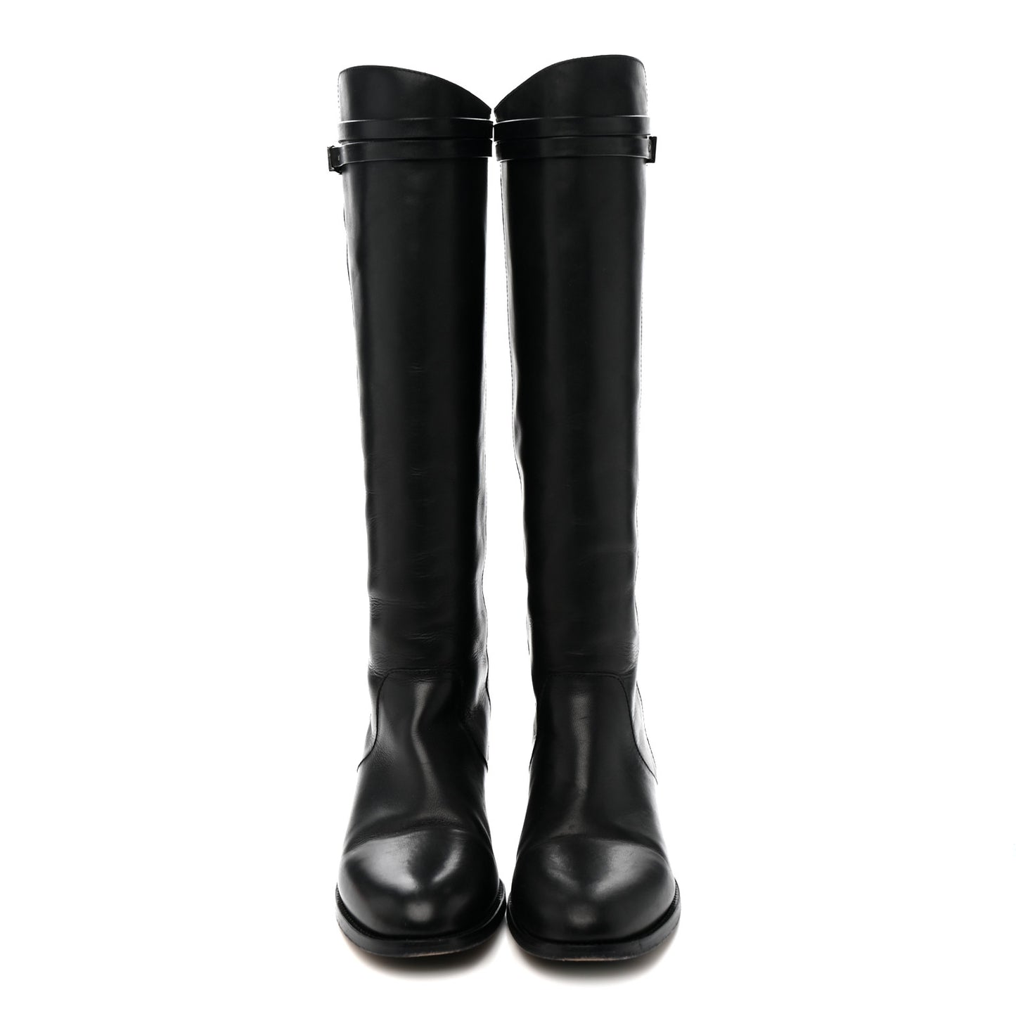 Calfskin Hyson Riding Boots 37.5 Black